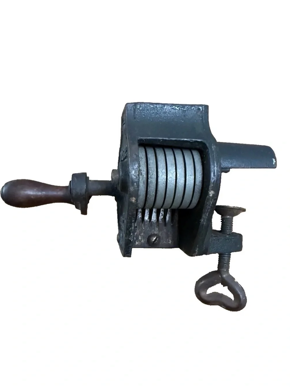 Antique Cast Iron Hand Cranked Tech 0 Bean Cutter/French Bean Slicer Collectible